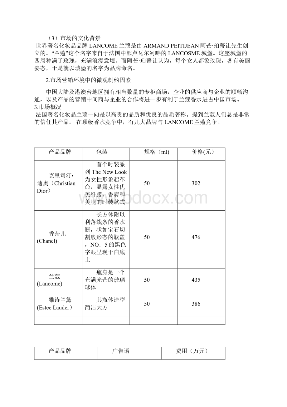 国际品牌兰蔻引力香水整体广告市场营销策划方案书Word格式.docx_第3页