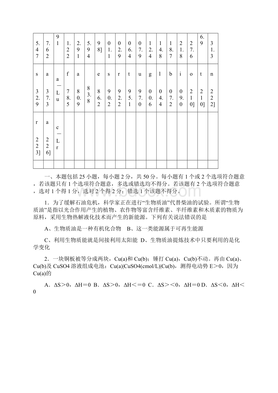 全国高中学生化学竞赛安徽赛区初赛2.docx_第2页