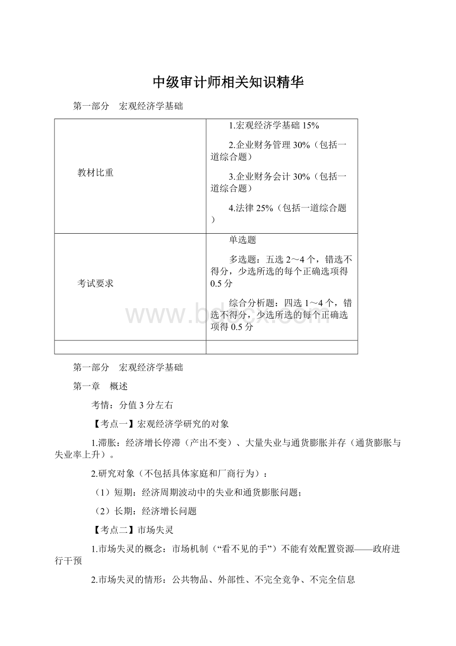 中级审计师相关知识精华Word格式文档下载.docx_第1页