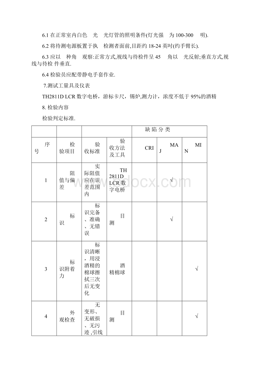 常用电子元件进料检测指导书文档格式.docx_第2页