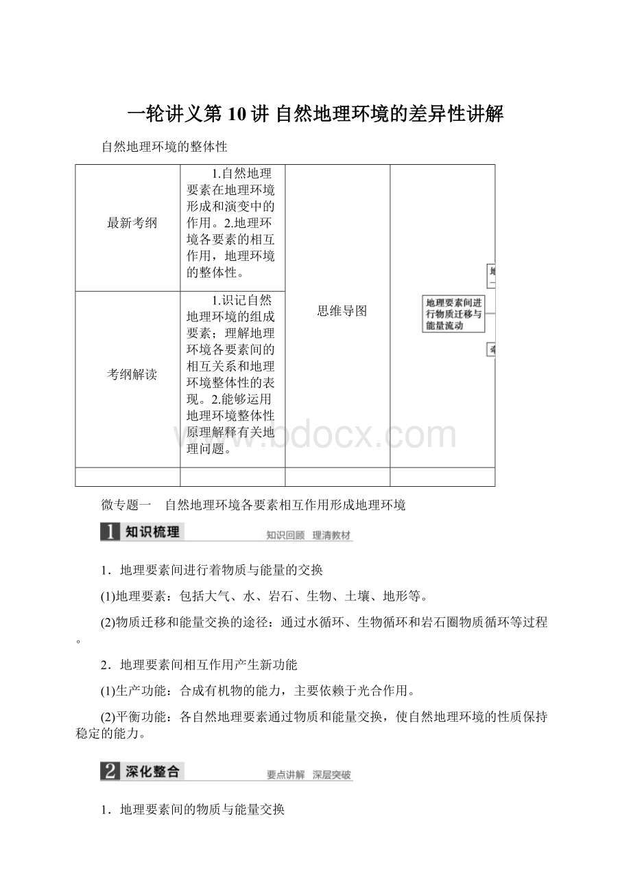 一轮讲义第10讲 自然地理环境的差异性讲解Word文档格式.docx_第1页