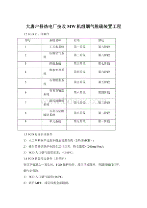 大唐户县热电厂技改MW机组烟气脱硫装置工程.docx