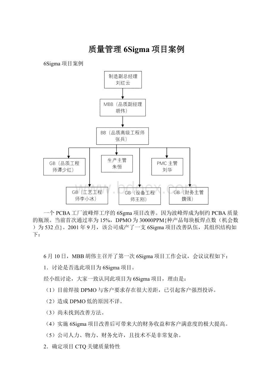 质量管理6Sigma项目案例.docx