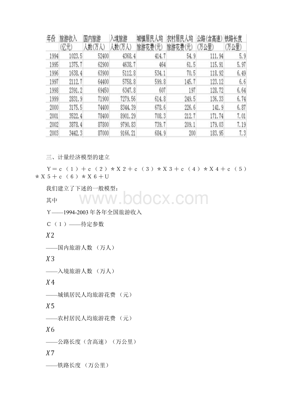 计量经济学论文我国旅游收入的计量分析.docx_第2页