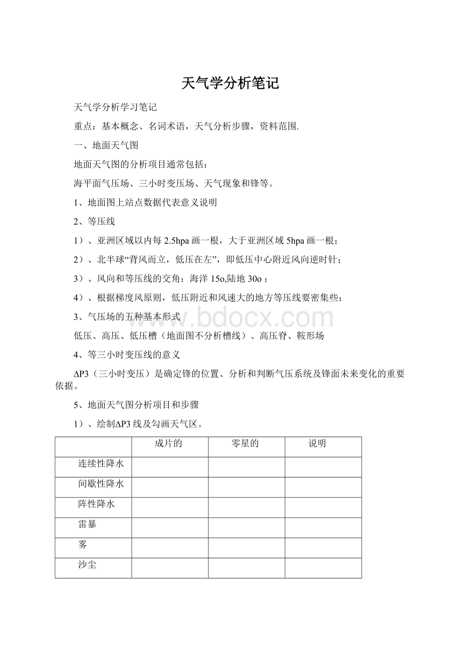 天气学分析笔记Word文件下载.docx_第1页