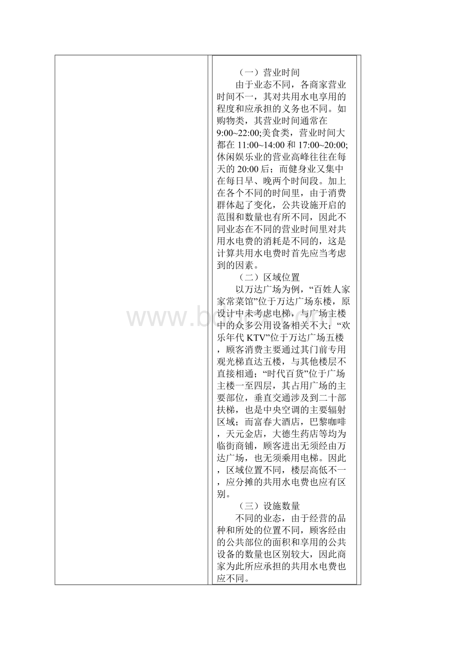 如何计算购物中心及商业物业共用水电费分摊Word格式文档下载.docx_第2页