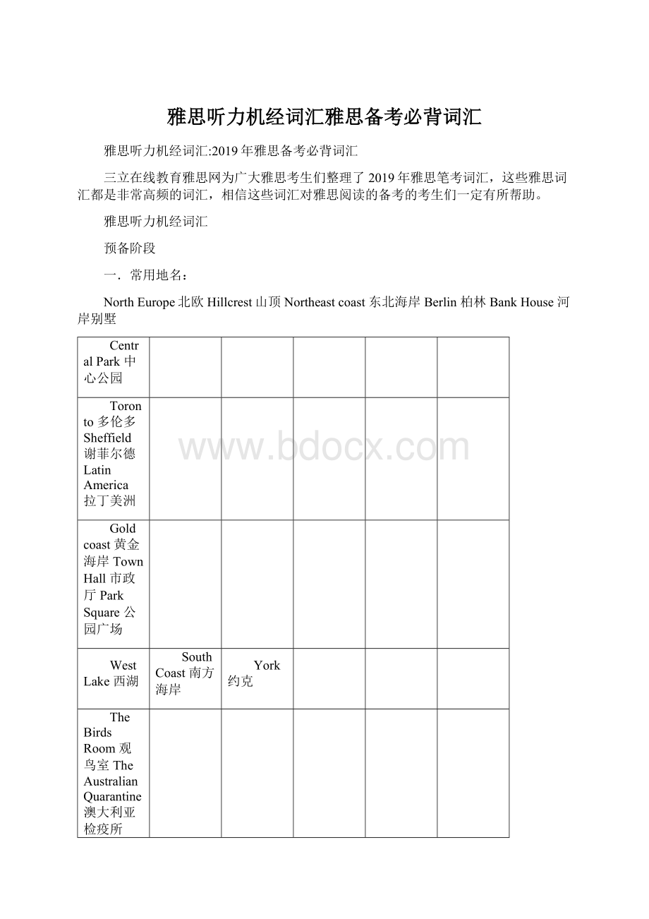 雅思听力机经词汇雅思备考必背词汇Word文档格式.docx_第1页