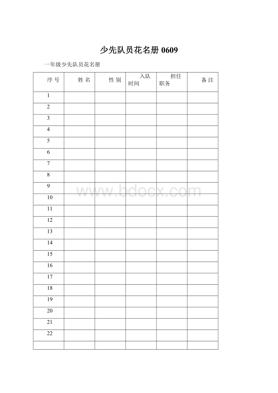 少先队员花名册0609Word格式.docx