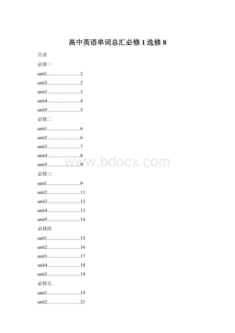 高中英语单词总汇必修1选修8.docx_第1页