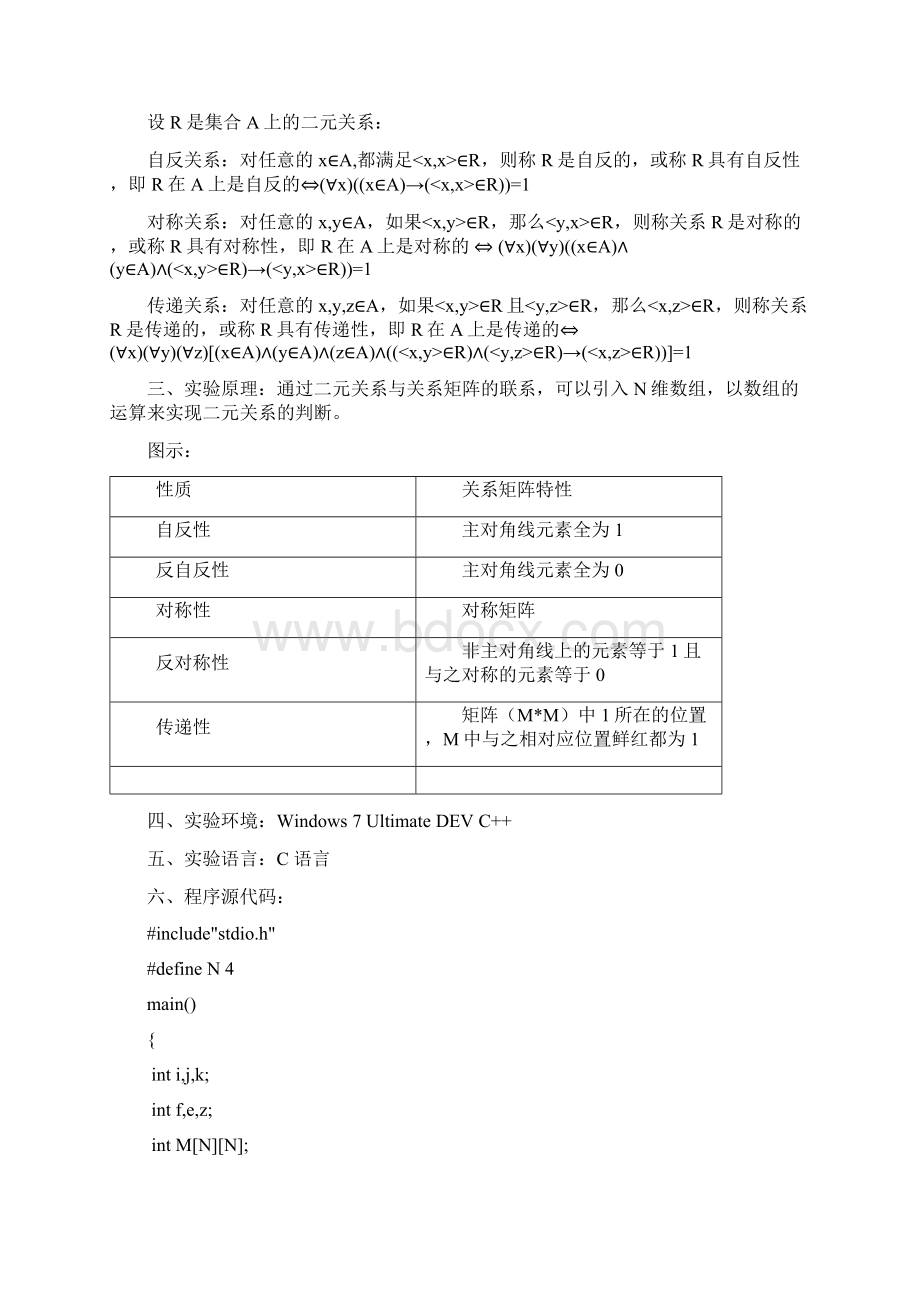 离散数学实验报告四个实验汇编Word文档格式.docx_第2页