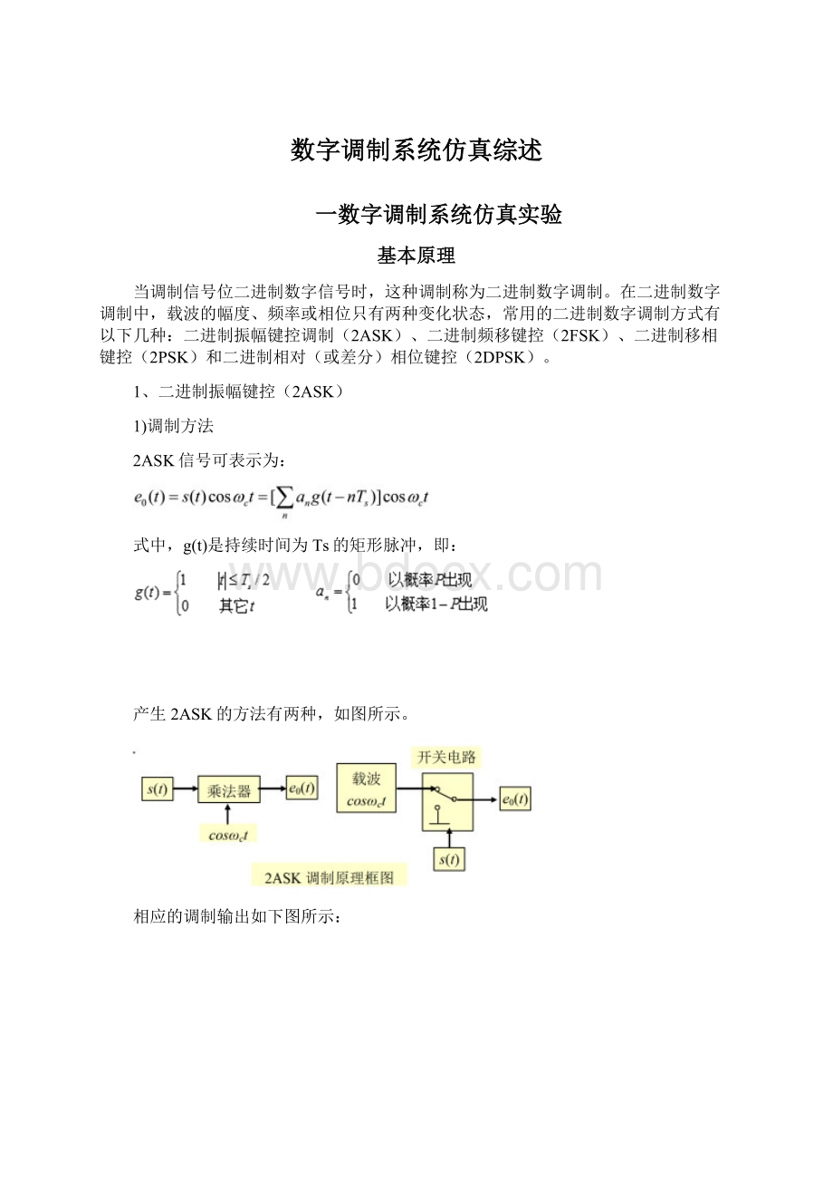 数字调制系统仿真综述Word下载.docx_第1页