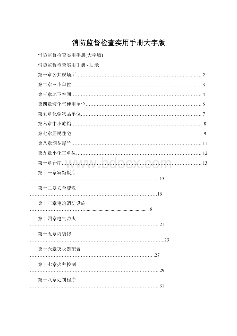 消防监督检查实用手册大字版Word格式文档下载.docx