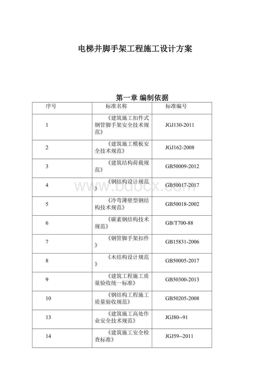 电梯井脚手架工程施工设计方案.docx