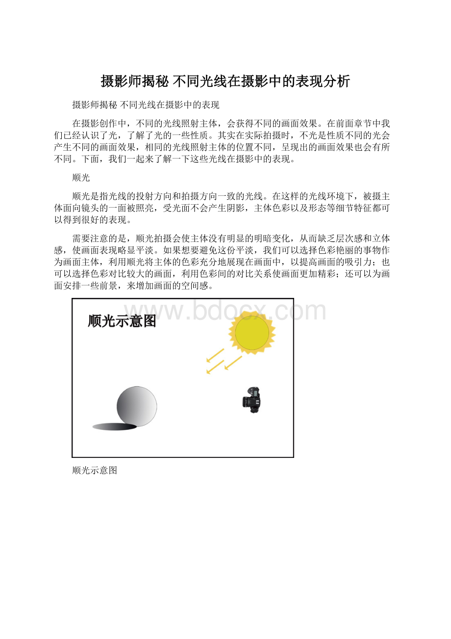 摄影师揭秘 不同光线在摄影中的表现分析.docx_第1页