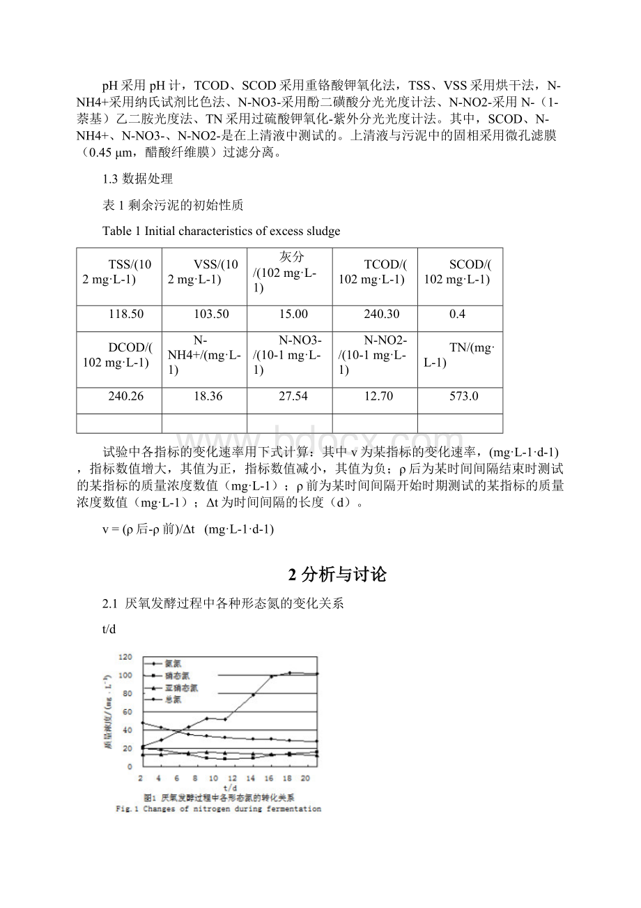 剩余污泥厌氧发酵过程中氮的转化规律与计量关系最全word资料Word格式文档下载.docx_第3页