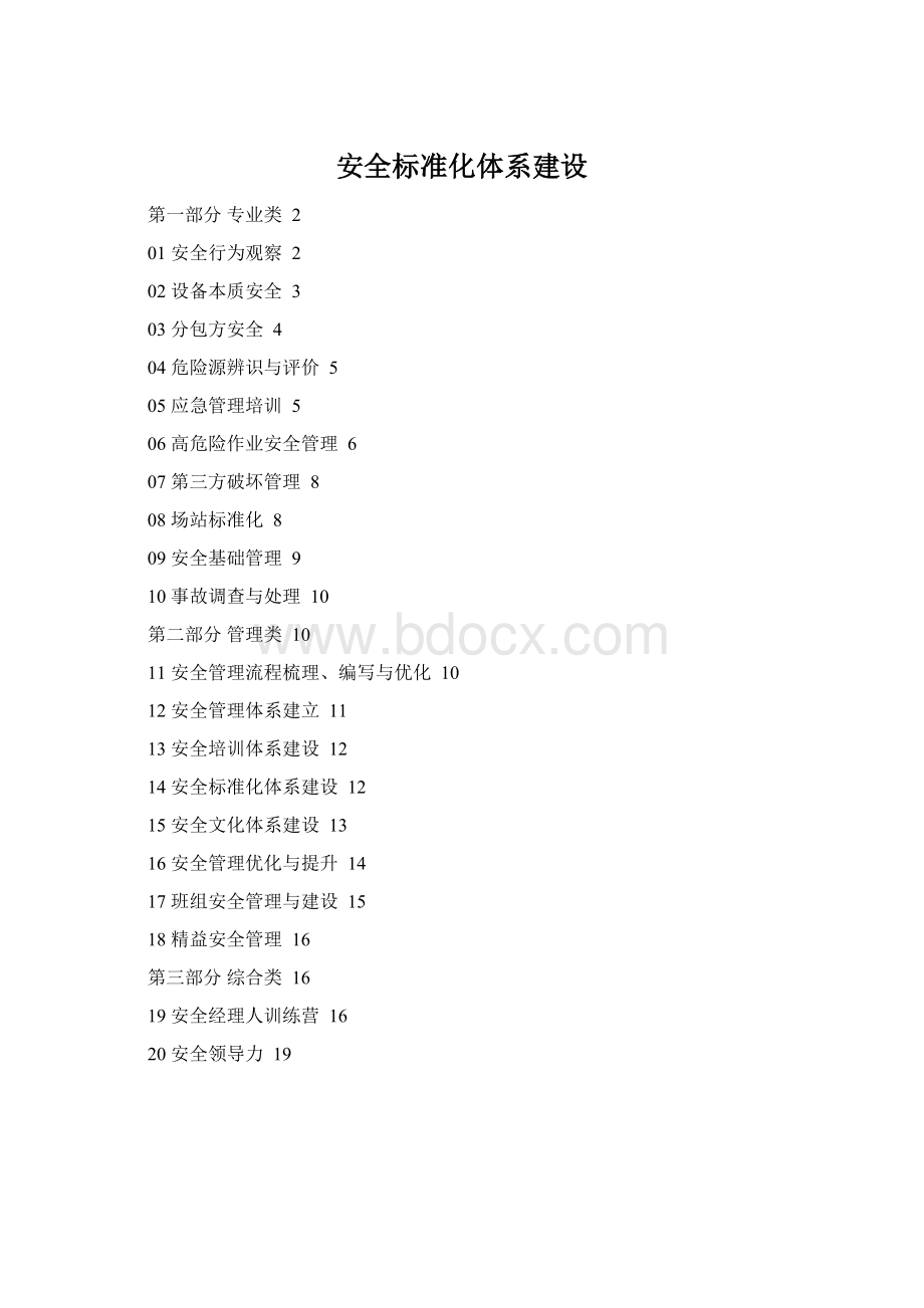 安全标准化体系建设Word下载.docx