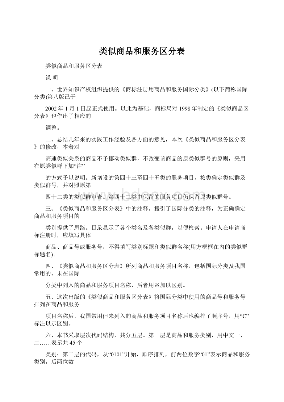 类似商品和服务区分表Word下载.docx