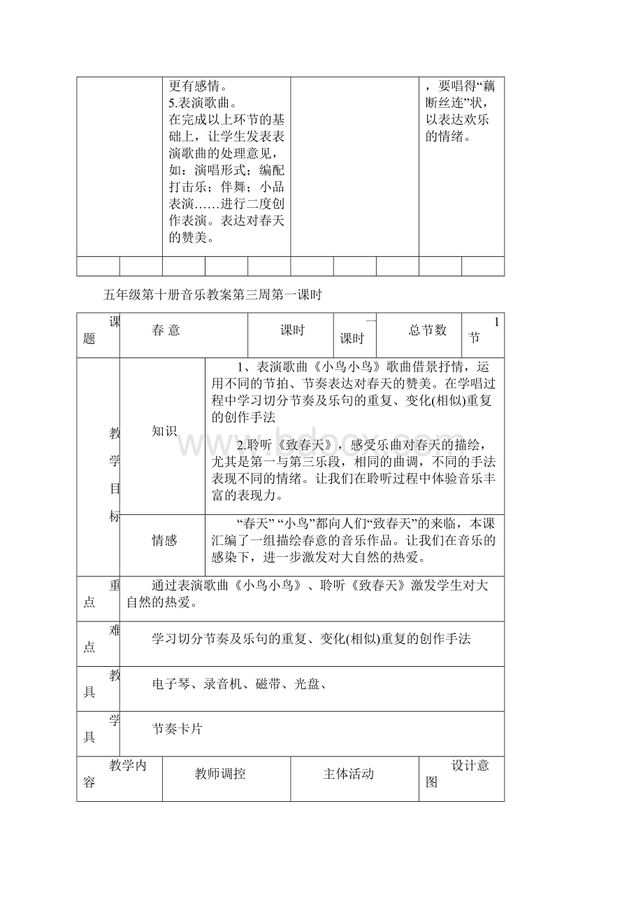 新人音版小学音乐五年级下册教案表格版 2Word格式.docx_第3页