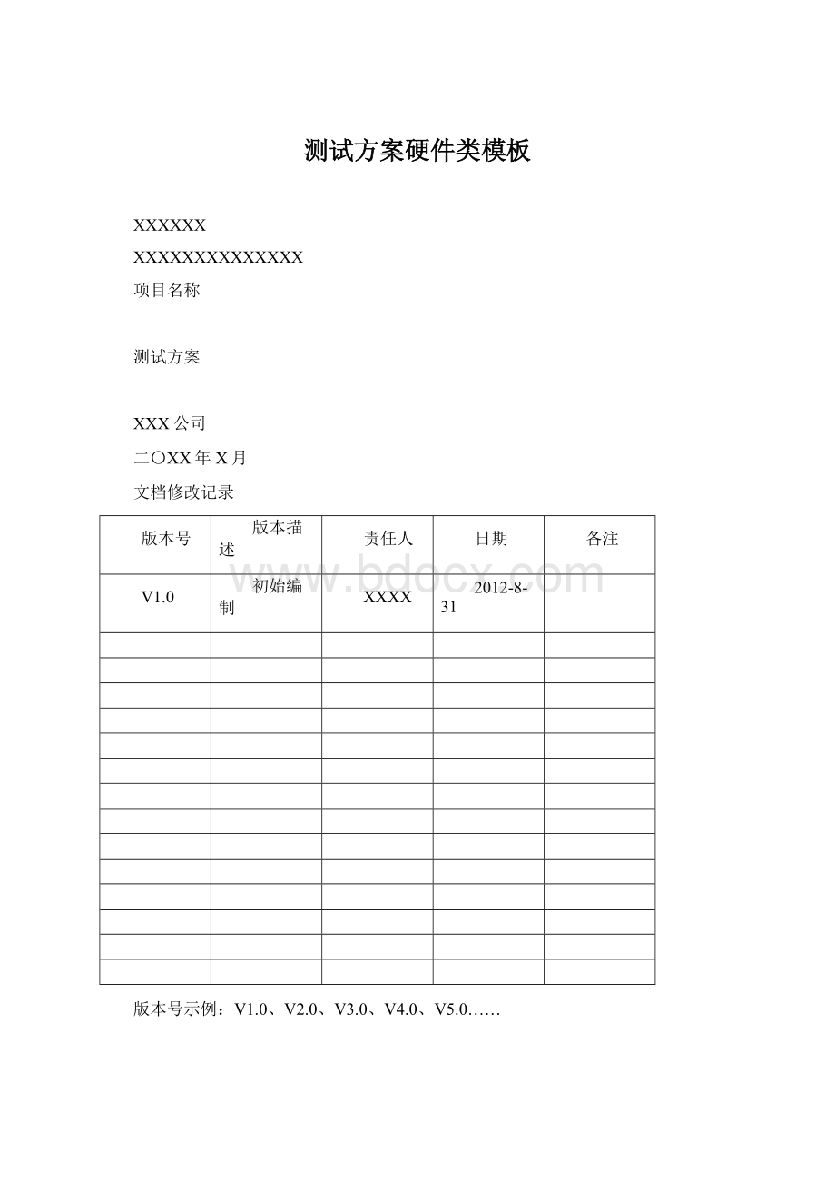 测试方案硬件类模板Word格式文档下载.docx