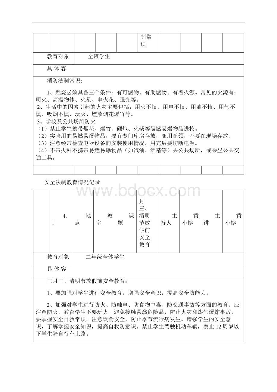 安全法制教育情况记录Word格式.docx_第3页