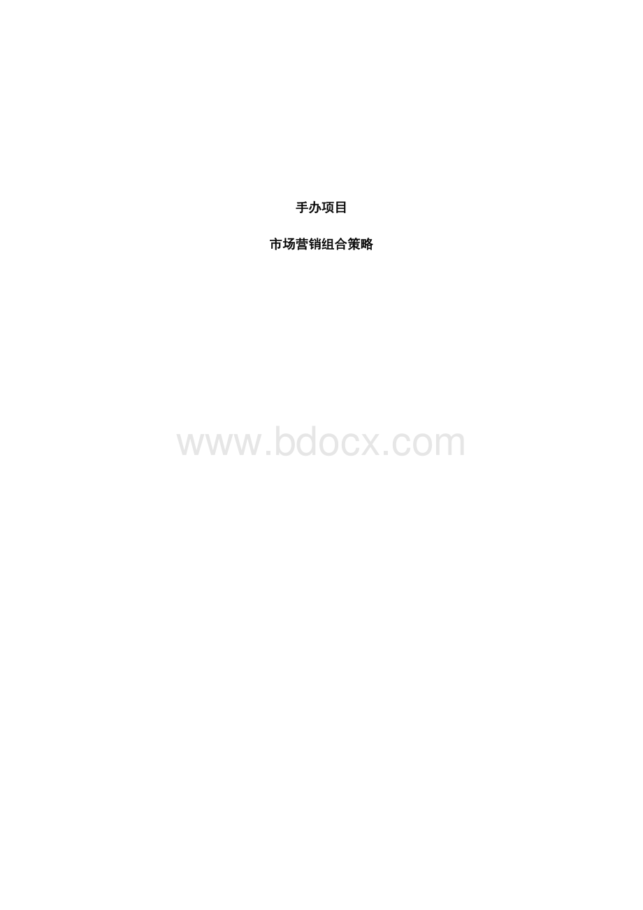 手办项目市场营销组合策略Word下载.docx