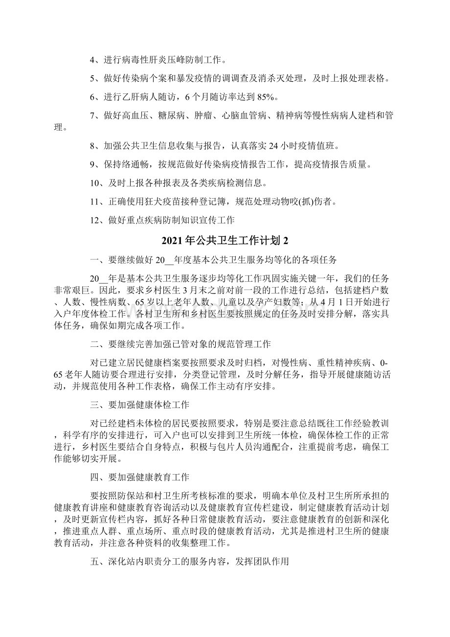 公共卫生工作计划文档格式.docx_第3页