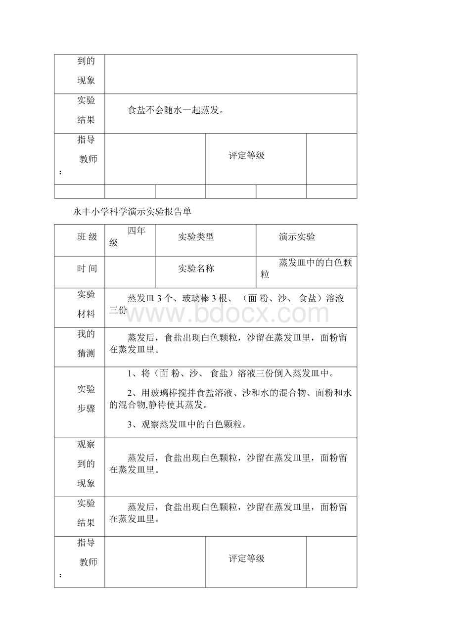 小学科学演示实验报告材料单Word文档格式.docx_第3页