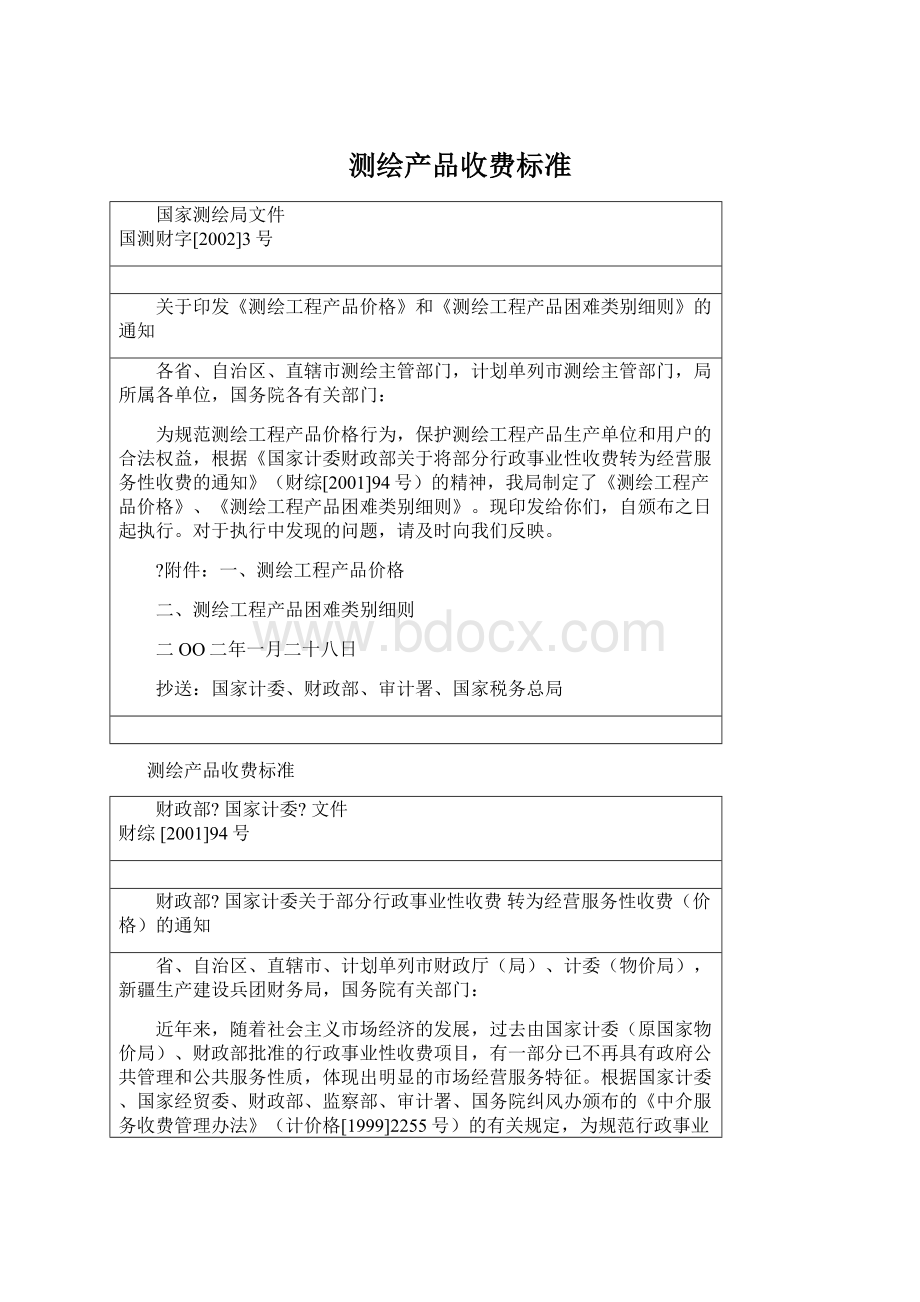 测绘产品收费标准.docx_第1页