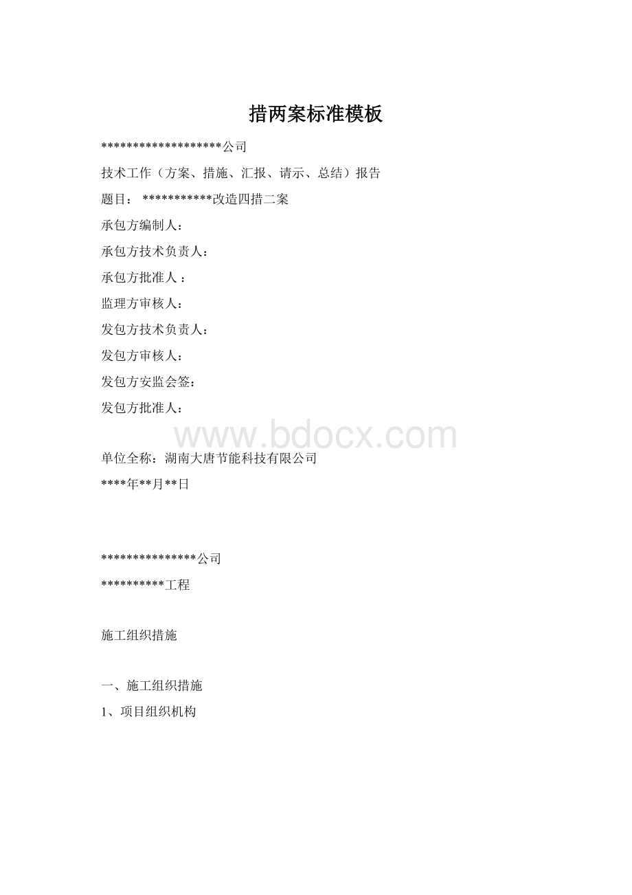 措两案标准模板Word下载.docx