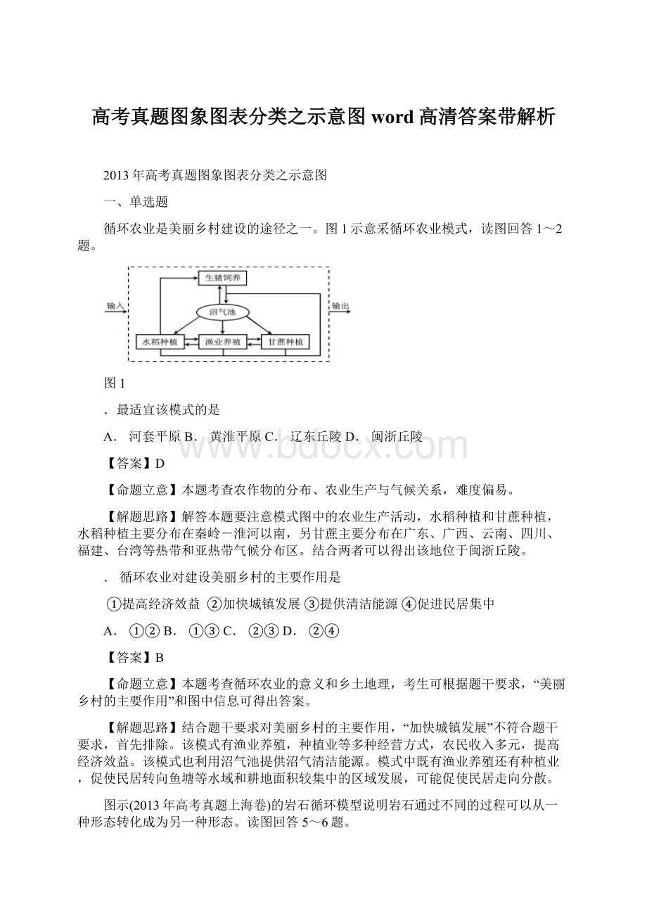 高考真题图象图表分类之示意图word高清答案带解析.docx