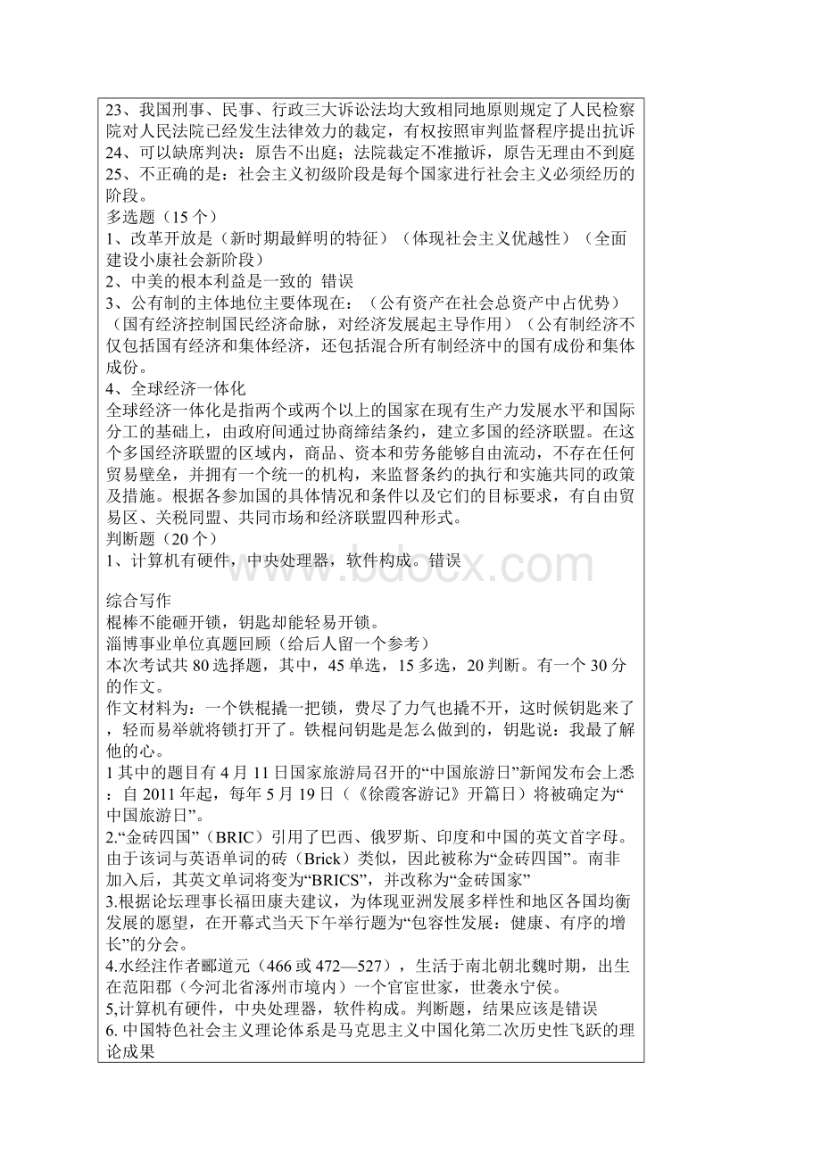 山东省各地事业编招考试题集锦Word文档下载推荐.docx_第2页