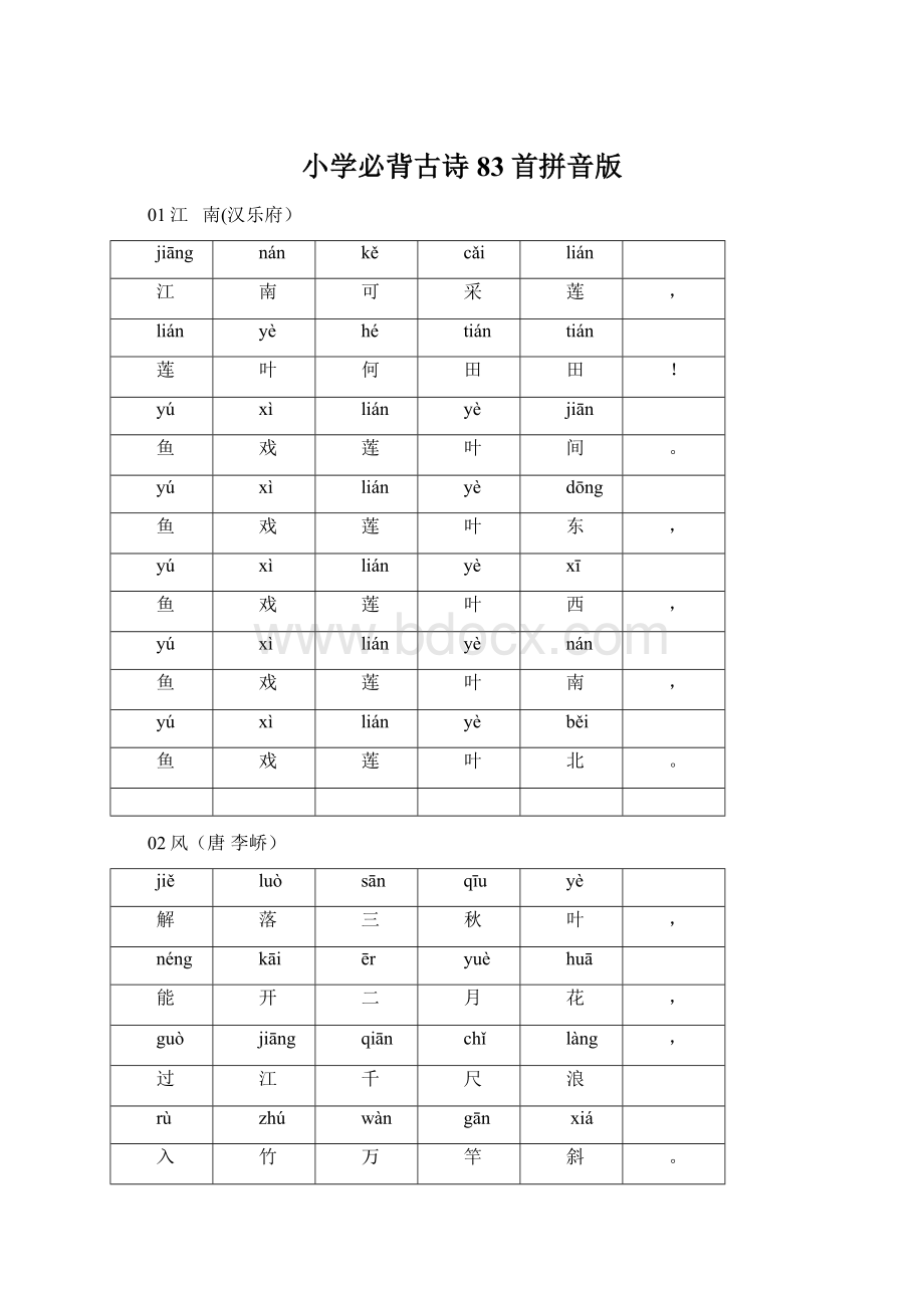 小学必背古诗83首拼音版.docx_第1页