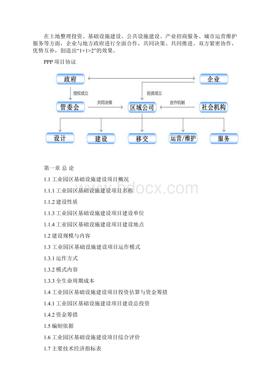 PPP工业园区基础设施建设项目可行性研究报告Word下载.docx_第2页