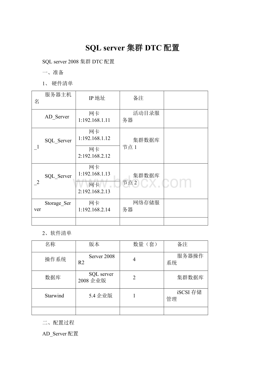 SQL server 集群DTC配置.docx