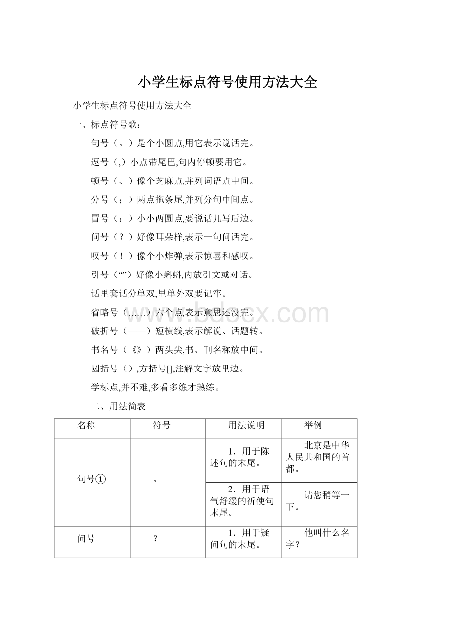 小学生标点符号使用方法大全Word下载.docx_第1页