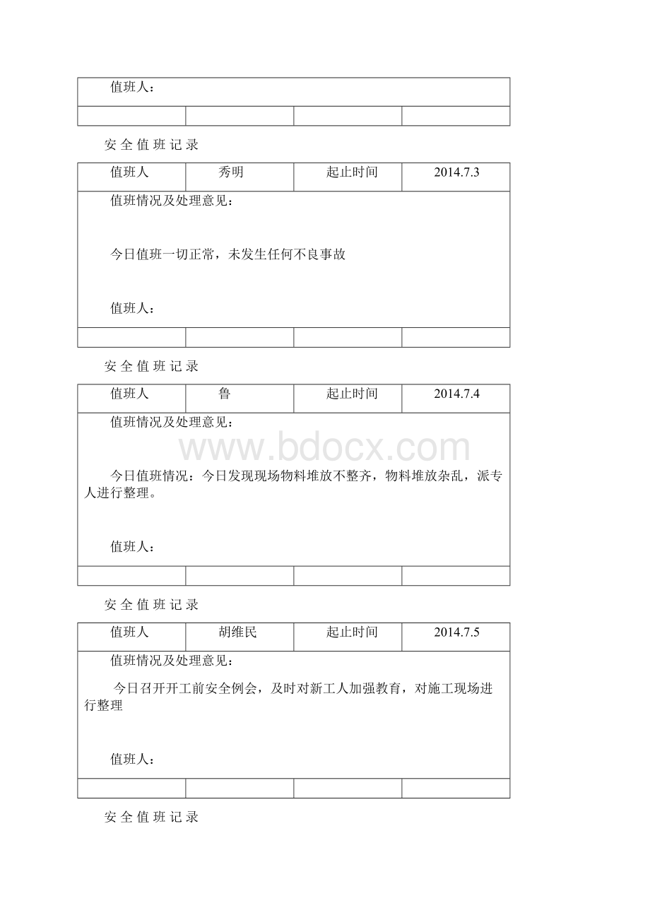 安全生产值班记录Word格式.docx_第3页