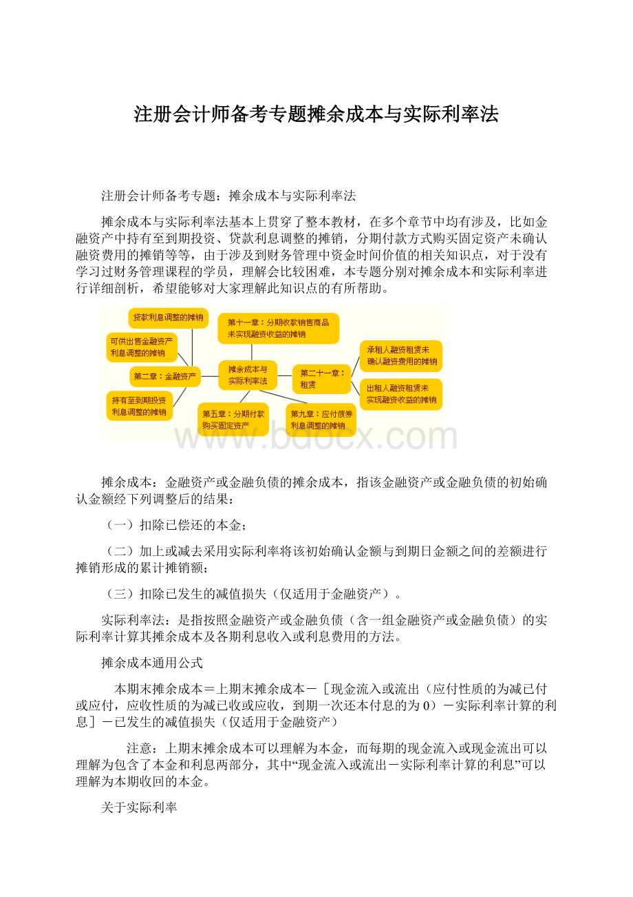 注册会计师备考专题摊余成本与实际利率法.docx_第1页