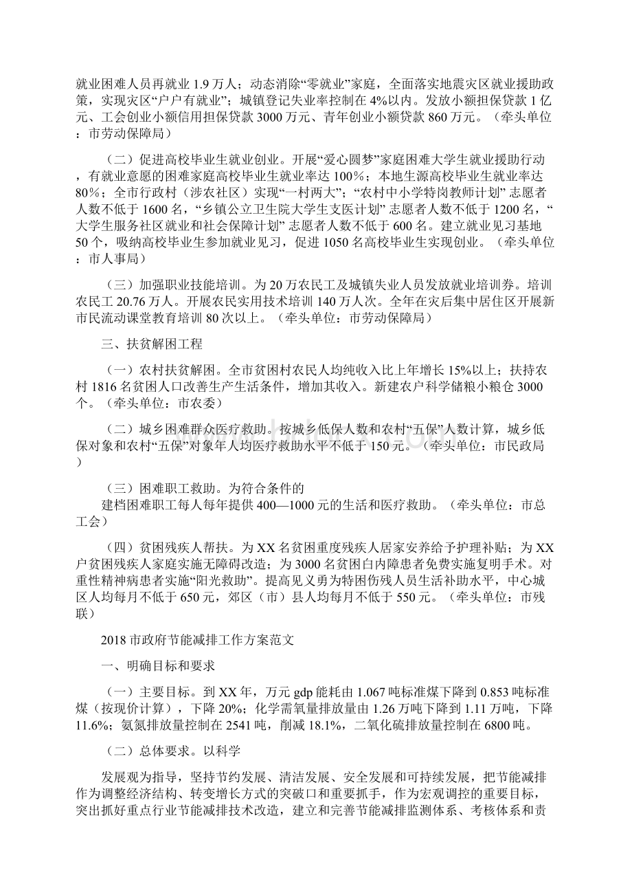 市政府为民办实事民生工程工作目标与市政府节能减排工作方案范文汇编doc.docx_第2页