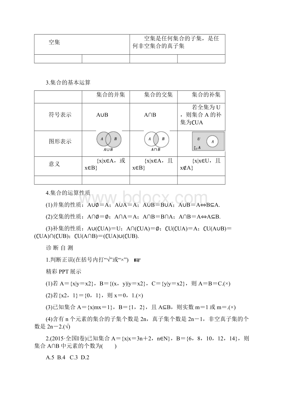 拔高讲义第一章集合与常用逻辑用语之第1讲集合及其运算教师用.docx_第2页