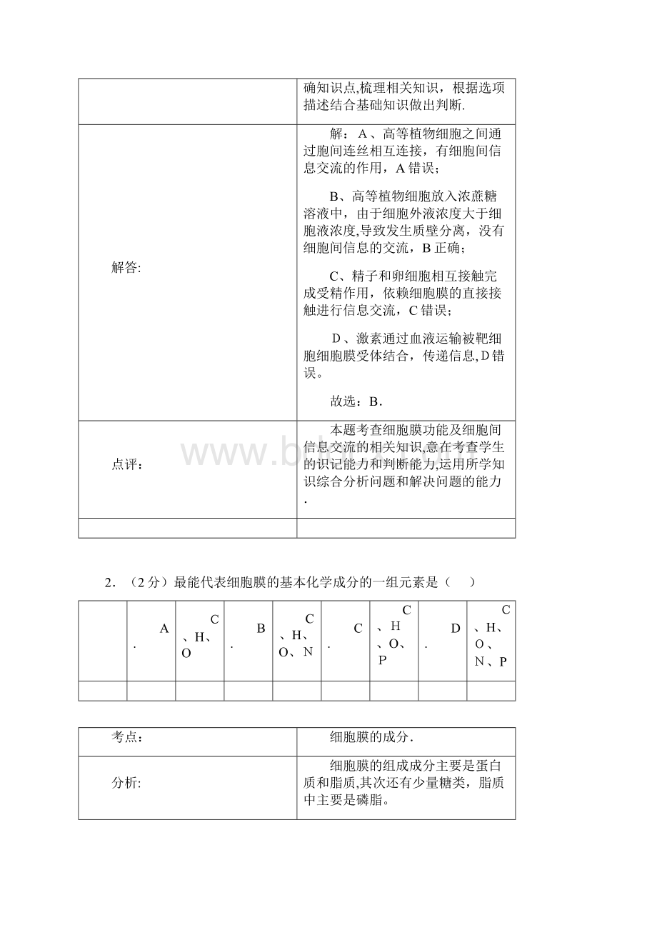 解析河南省商丘市虞城高中最新高一上学期段考生物试题文档格式.docx_第2页