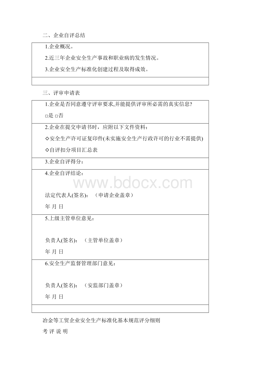 冶金等工贸企业安全生产标准化自评报告和基本规范评分细则.docx_第3页