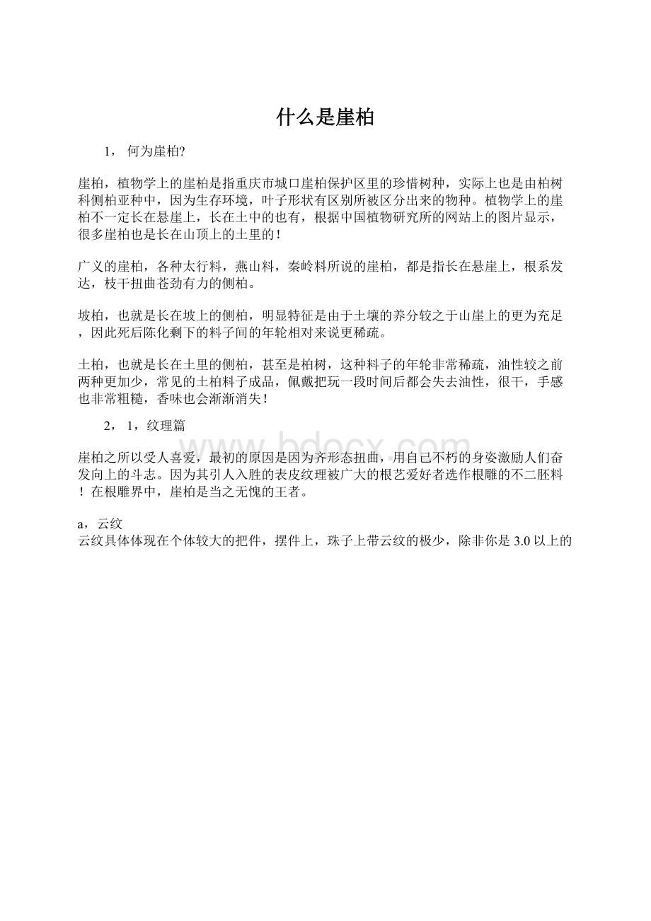 什么是崖柏Word格式.docx