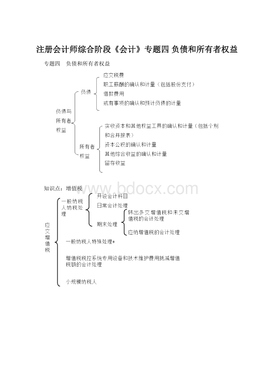 注册会计师综合阶段《会计》专题四 负债和所有者权益.docx