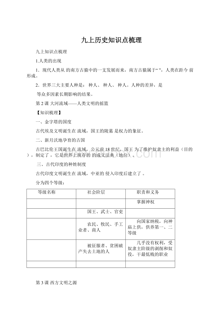 九上历史知识点梳理Word格式文档下载.docx