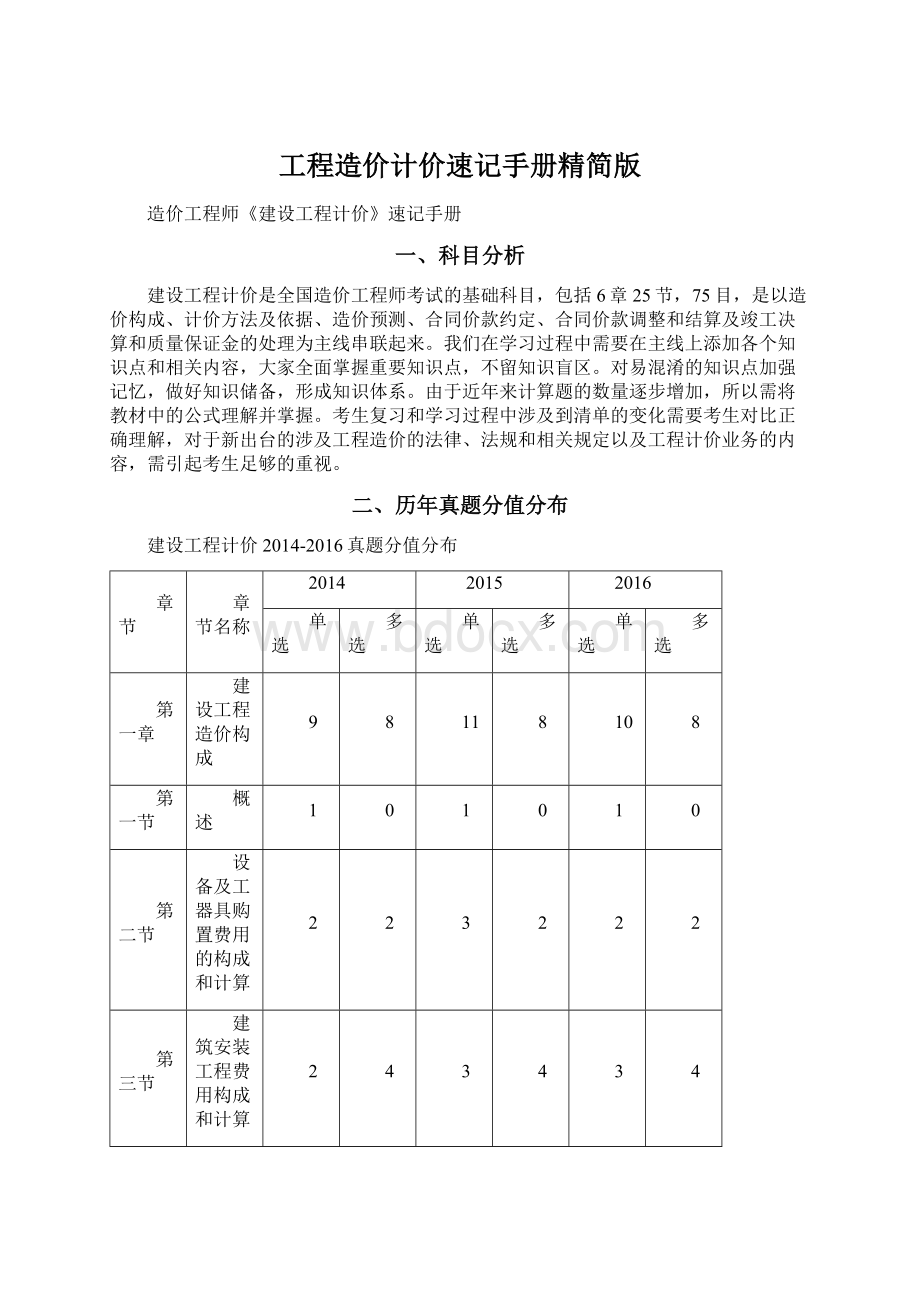 工程造价计价速记手册精简版.docx