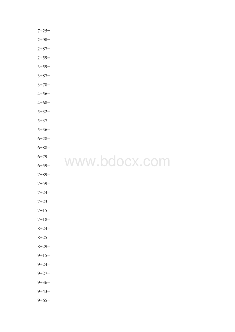 一年级100以内加减法每页50题A4直接打印文档格式.docx_第3页