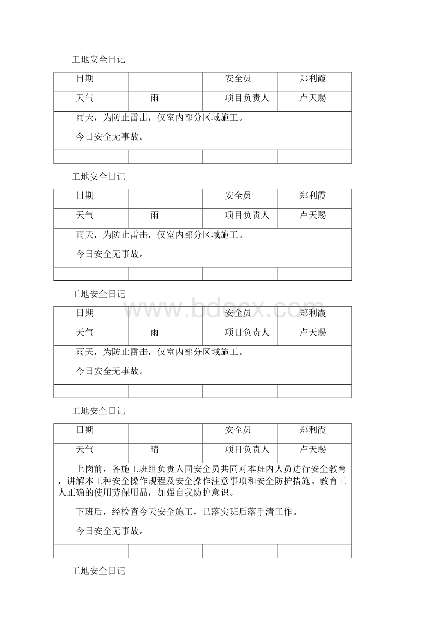 施工现场安全日记Word文档格式.docx_第2页