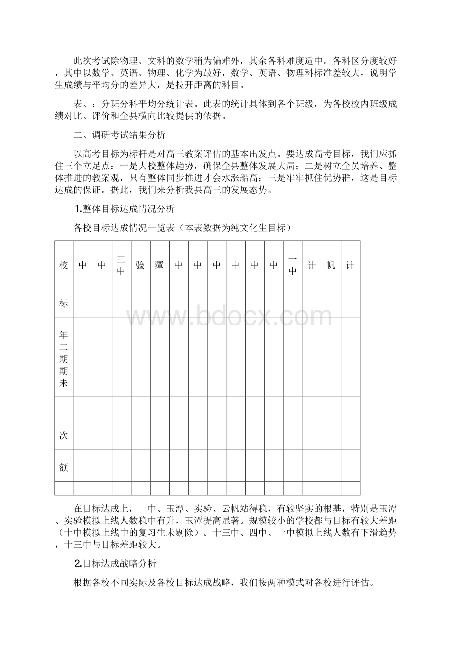 年下学期高三调研考试分析报告Word文档下载推荐.docx_第2页