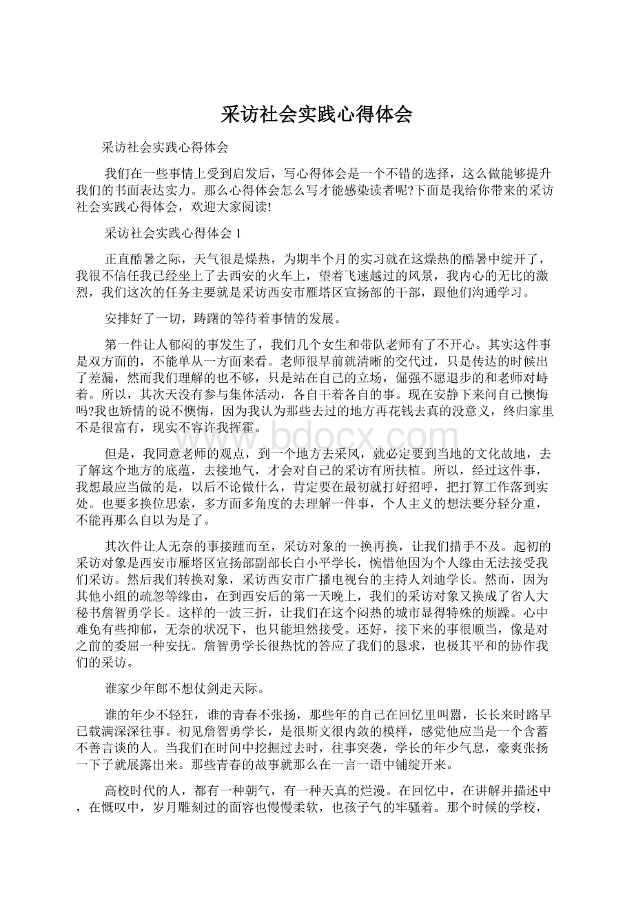 采访社会实践心得体会.docx