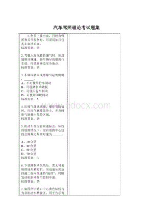 汽车驾照理论考试题集.docx